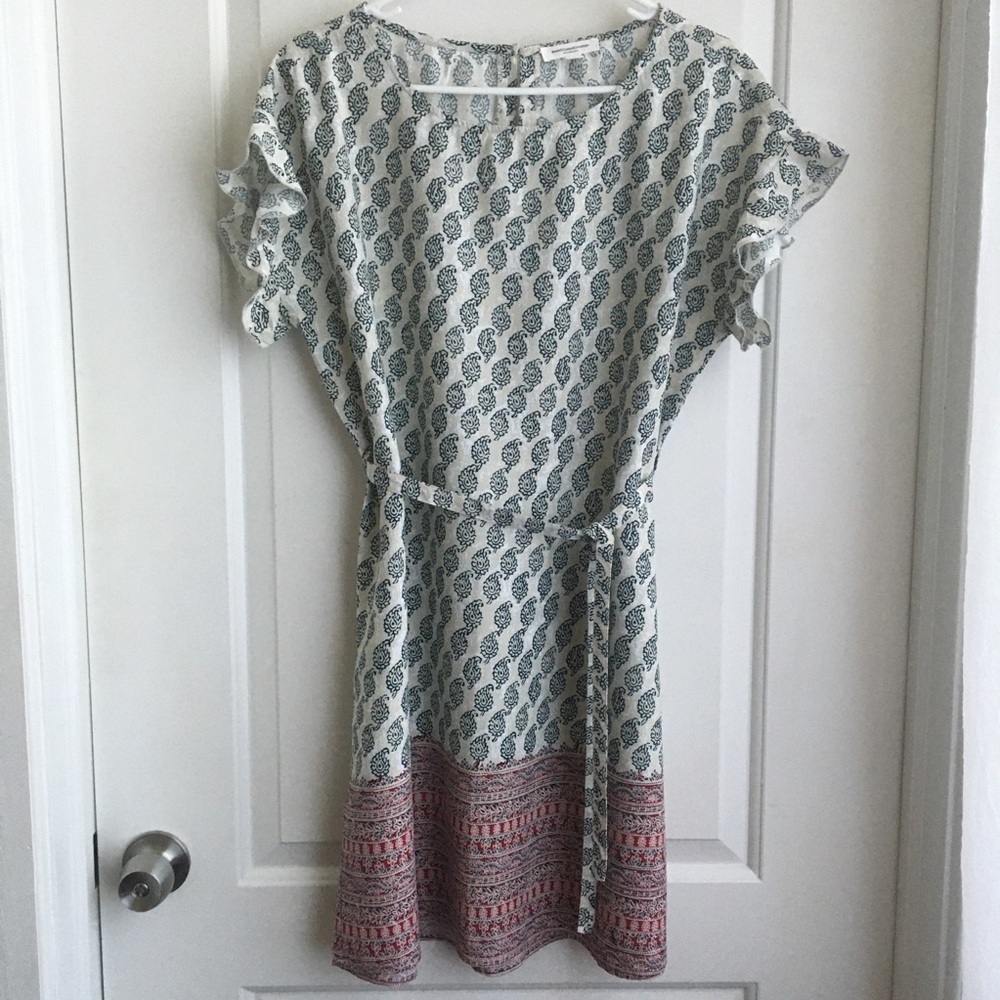 BeachLunchLounge Dress, beige, cream with black and red, Medium